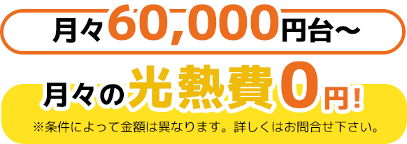 月々6万円台で光熱費0円